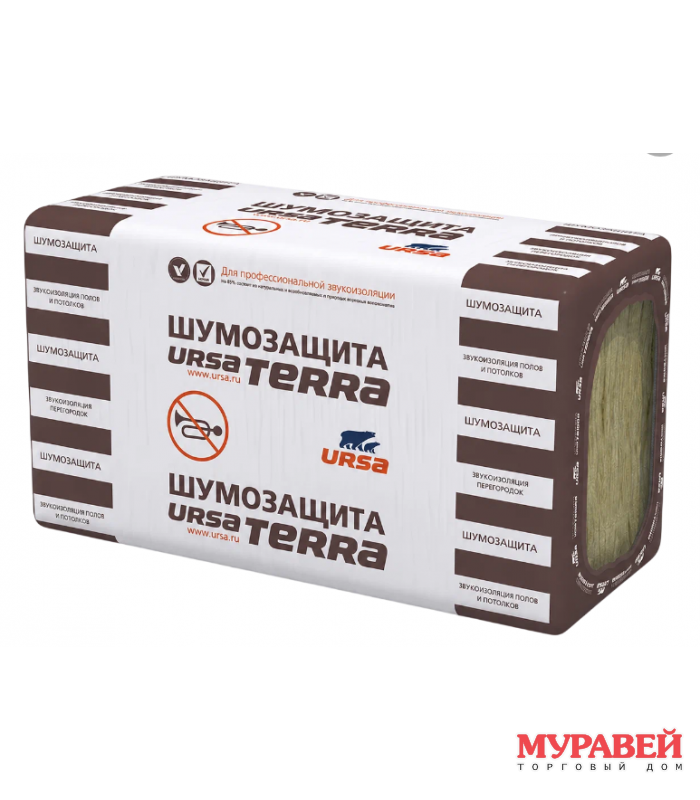 Утеплитель URSA Terra 34PN 6,1м2 Шумозащита 50 мм Утеплитель URSA Terra 34PN 6,1м2 Шумозащита 50 мм