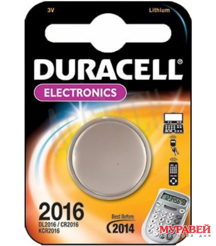Батарейка DURACELL DL2016 3V Litium бл/1