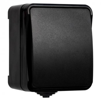 Выключатель Smartbuy 1кл. IP54, 10А, Сатурн, черн