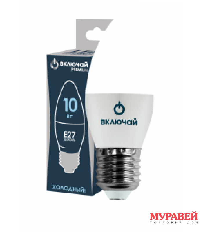 Лампа VKL 10W Е27 6500К, C37-10W-E27-WW, свеча Лампа VKL 10W Е27 6500К, C37-10W-E27-WW, свеча
