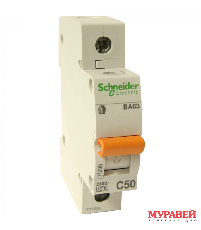 Выключатель автом Schneider ВА63 1п т С 4,5кА 25А