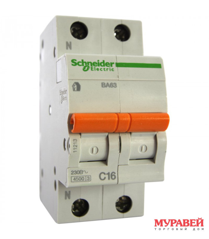 Выключатель автом Schneider ВА63 2п т С 4,5кА 32А
