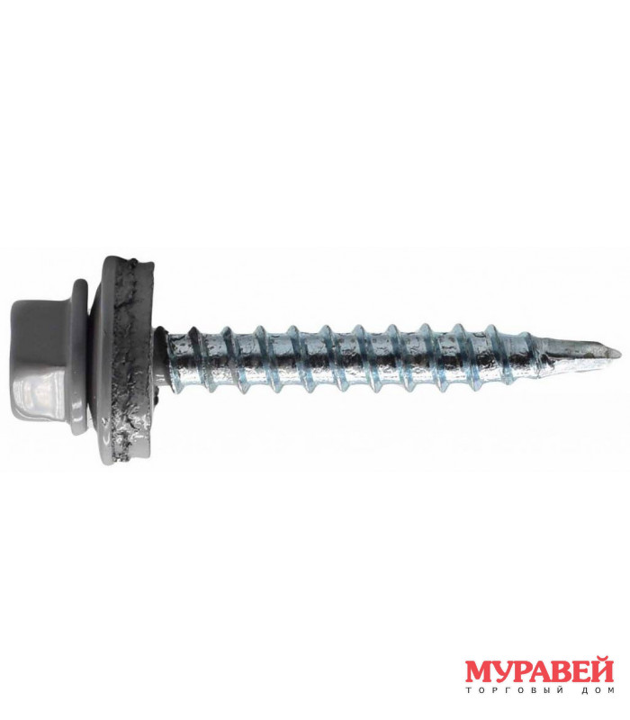 Саморез кровельный 4,8х35 RAL-7004 (250шт)