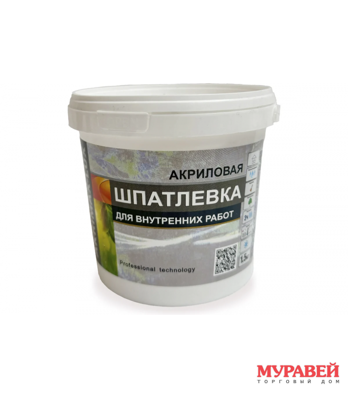 Шпатлевка акриловая 1,5 кг Akrimax-Lux Шпатлевка акриловая 1,5 кг Akrimax-Lux