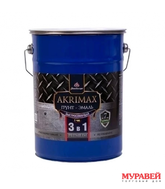 Грунт-эмаль 3в1 матовая шоколадная 6 кг AKRIMAX