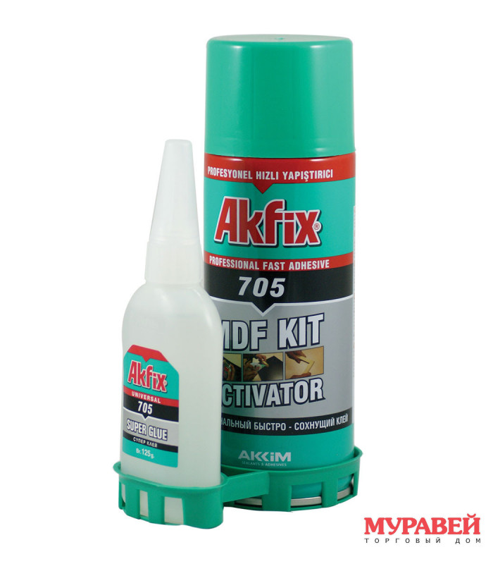 Клей двухкомпонентный Akfix 705 (B65гр+200мл)