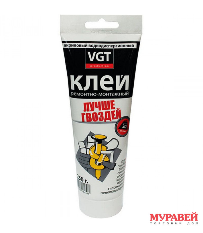 Клей Жидкие гвозди прозрачный 0.25кг ВГТ