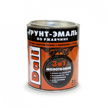 Грунт-эмаль молотковая по ржавчине шоколадный 0,75 л Dali 
