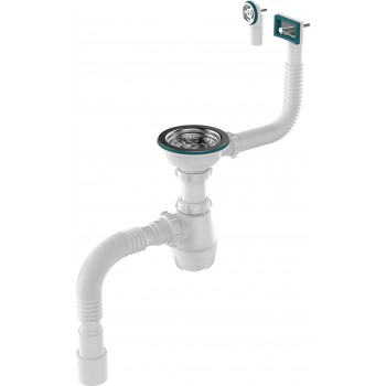 Сифон Aquant, для мойки 3 1/2" х 40 с прямоуг / кр