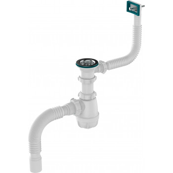Сифон Aquant, для мойки 1 1/2" х 40 с прямоуг пер