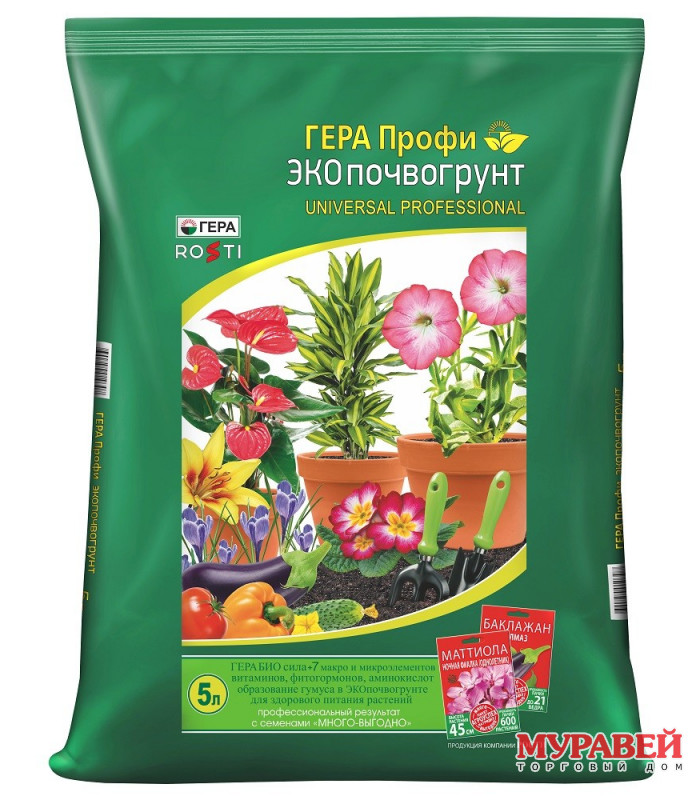 Грунт Универсальный ЭКО Профи 5 л ГЕРА